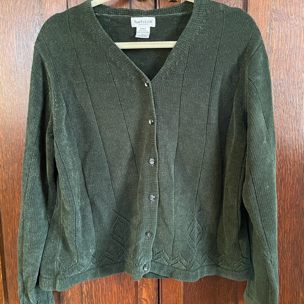 Van Heusen Dark Green Women's Cardigan Sweater